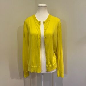 J.Crew Women’s Neon Citrus Yellow  Lightweight Cardigan XL